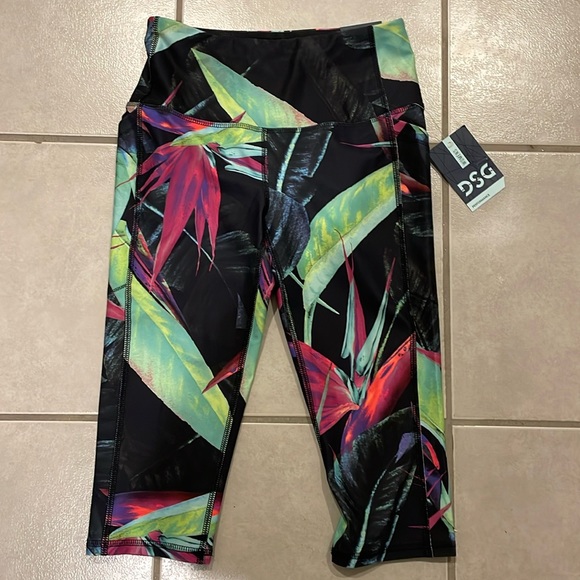 DSG FLORAL HIGH-RISE CROP LEGGINGS NWT - Picture 1 of 5